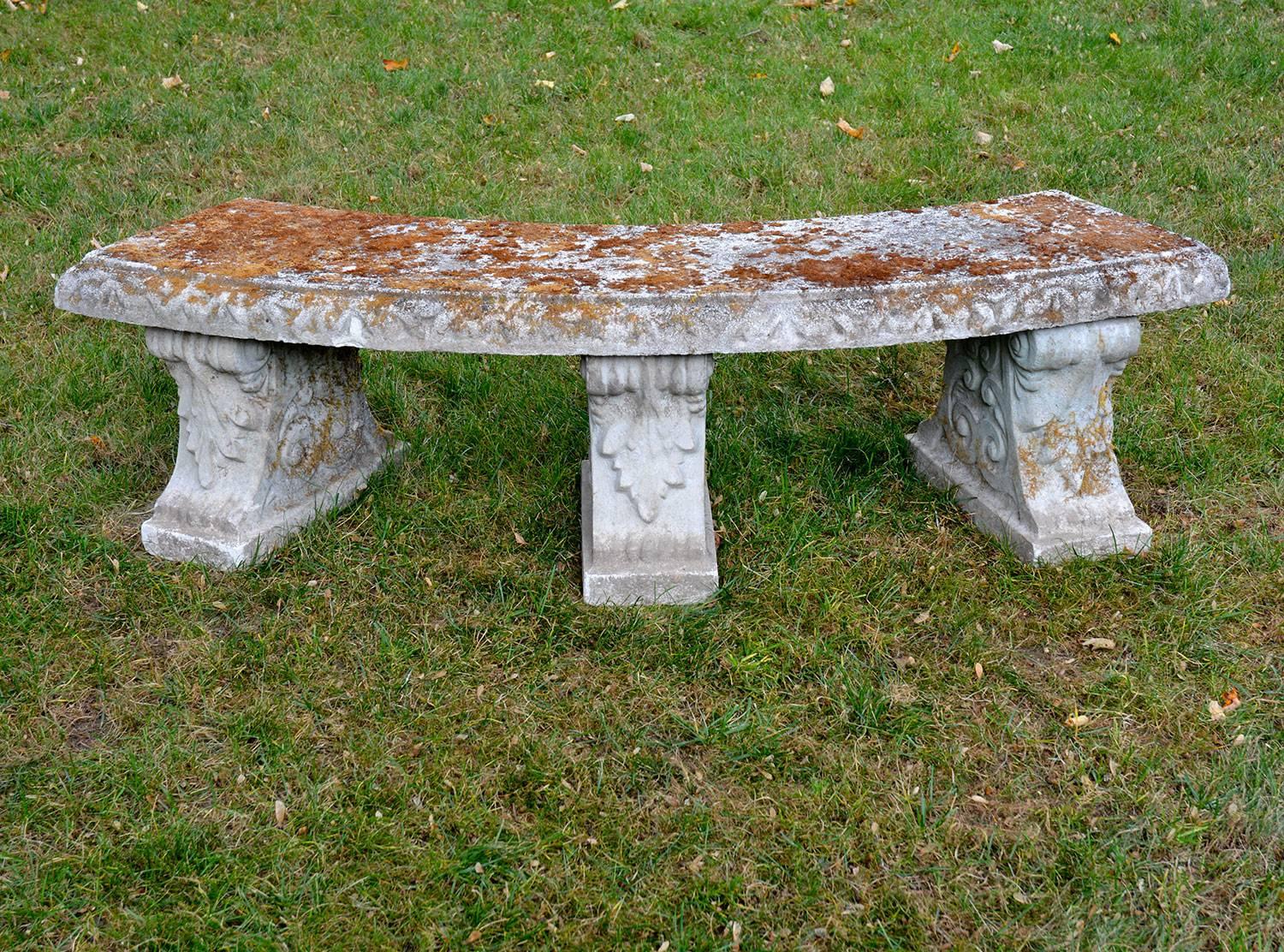 Neoclassical English Composition Stone Bench
