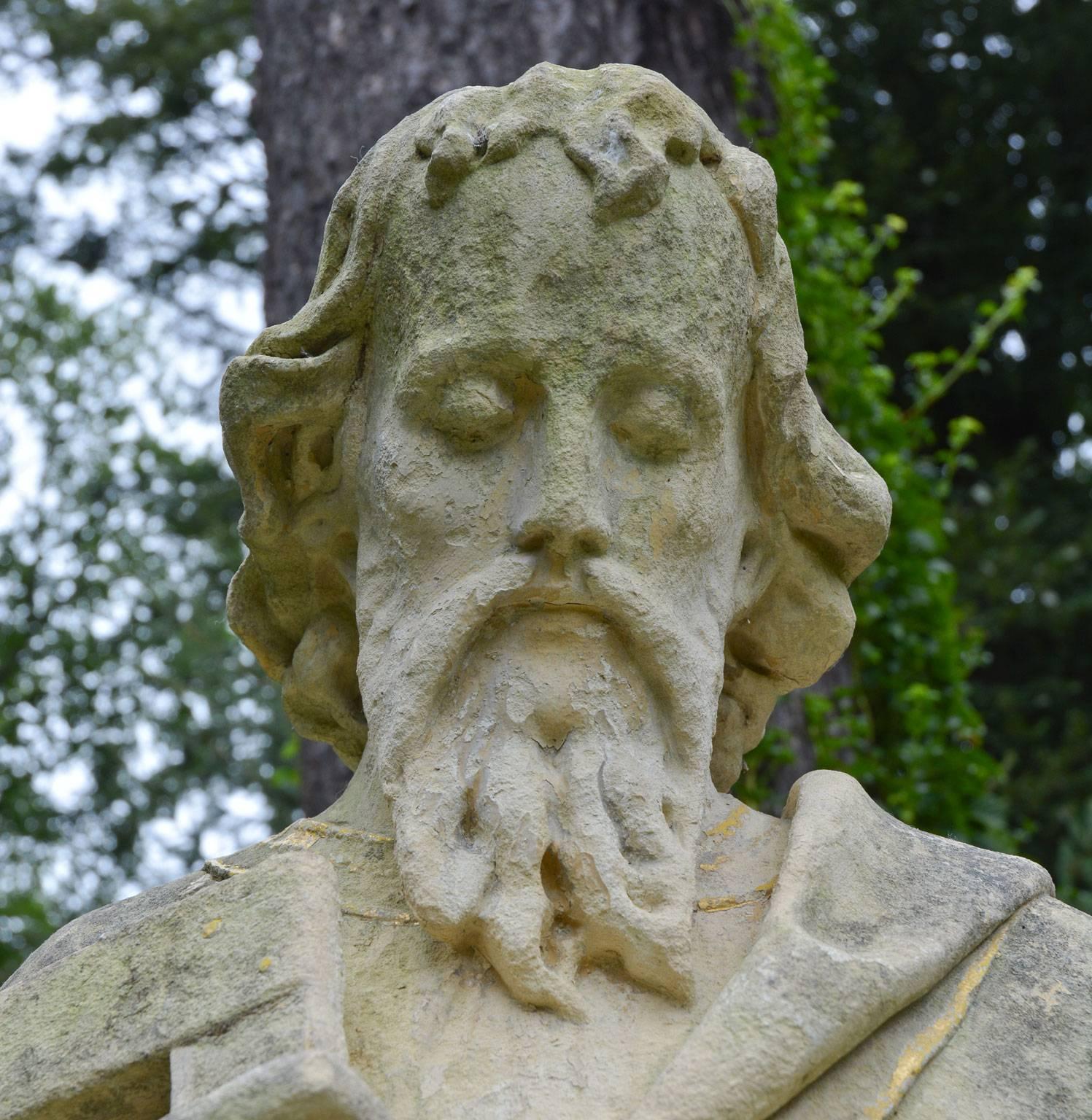 Carved English Limestone Statue of St. Joseph
