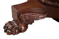 American 19th Century Neoclassical Empire Mahogany Expanding Round Dining Table