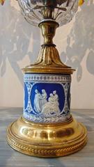 Pair of 19th Century Georgian Crystal and Wedgwood Candelabra