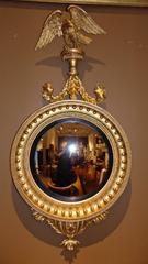Period America Early 19th Century Federal Convex or Bullseye Mirror