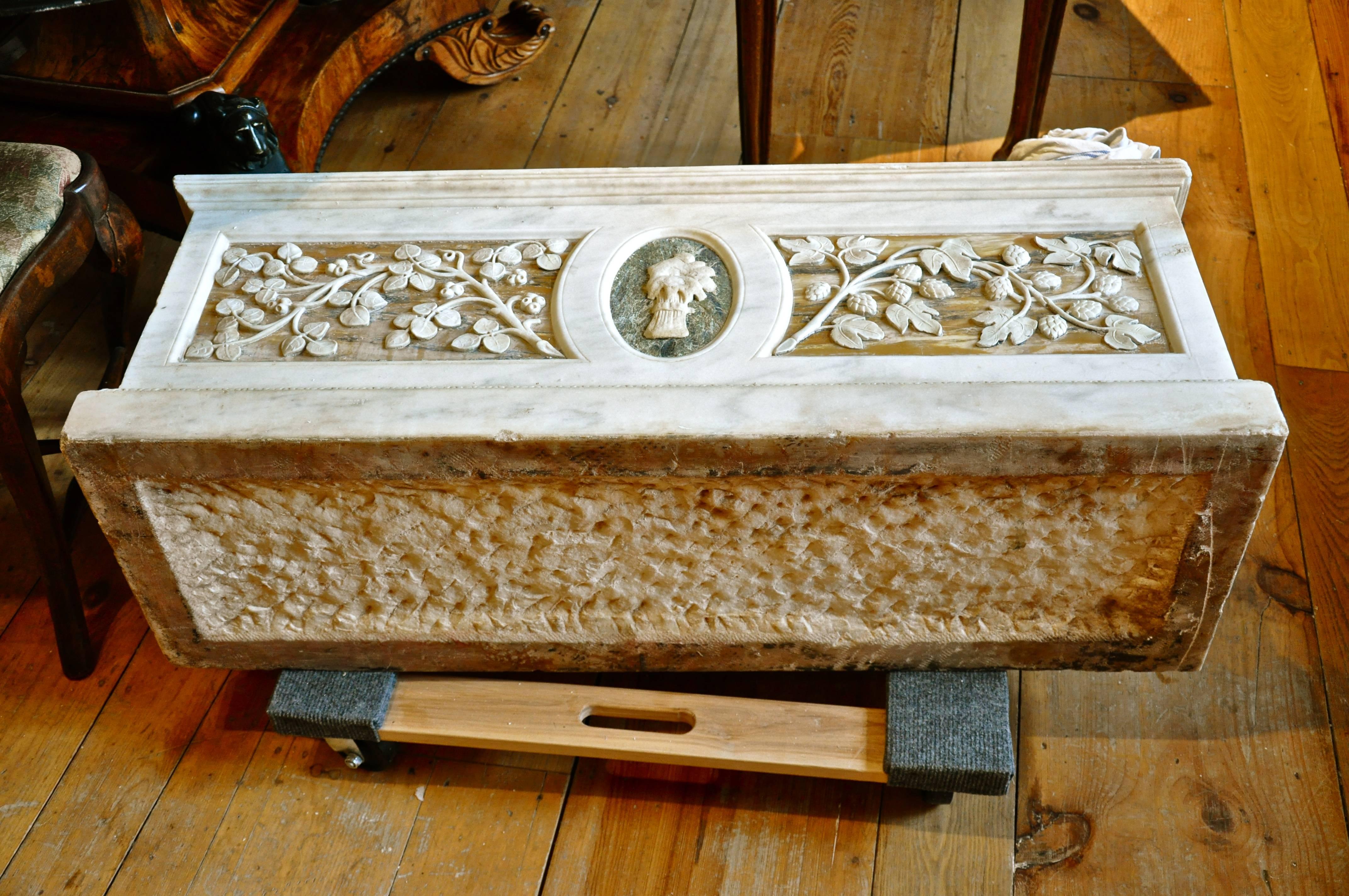 Italian Carved Roman Grand Tour Marble Planter or Trough