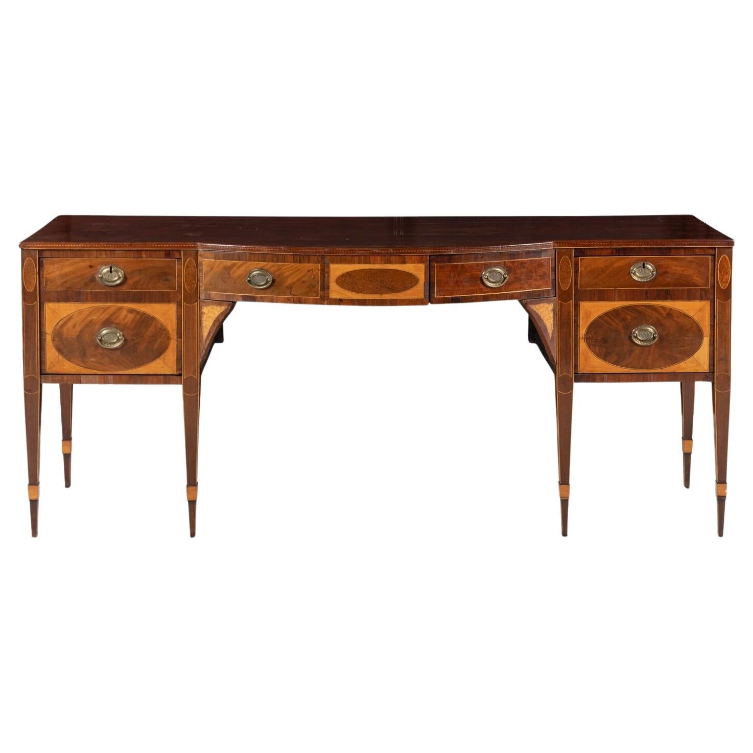 18th Century Irish George III Mahogany and Satinwood Sideboard