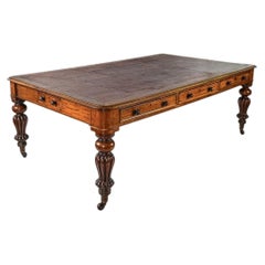 19th Century English Regency Mahogany Library Table Writing Desk