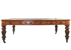 19th Century English Regency Mahogany Library Table Writing Desk