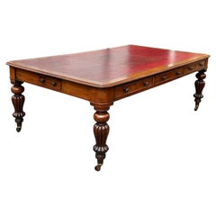 19th Century English Regency Mahogany Library Table Writing Desk