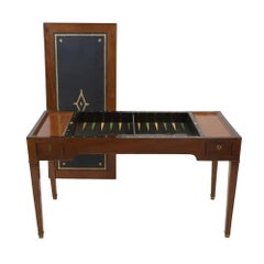 19th Century French Mahogany Backgammon Games Table