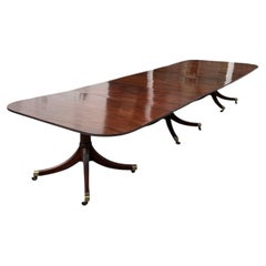19th Century Regency Mahogany Three Pedestal Dining Table