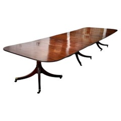 19th Century Regency Mahogany Three Pedestal Dining Table