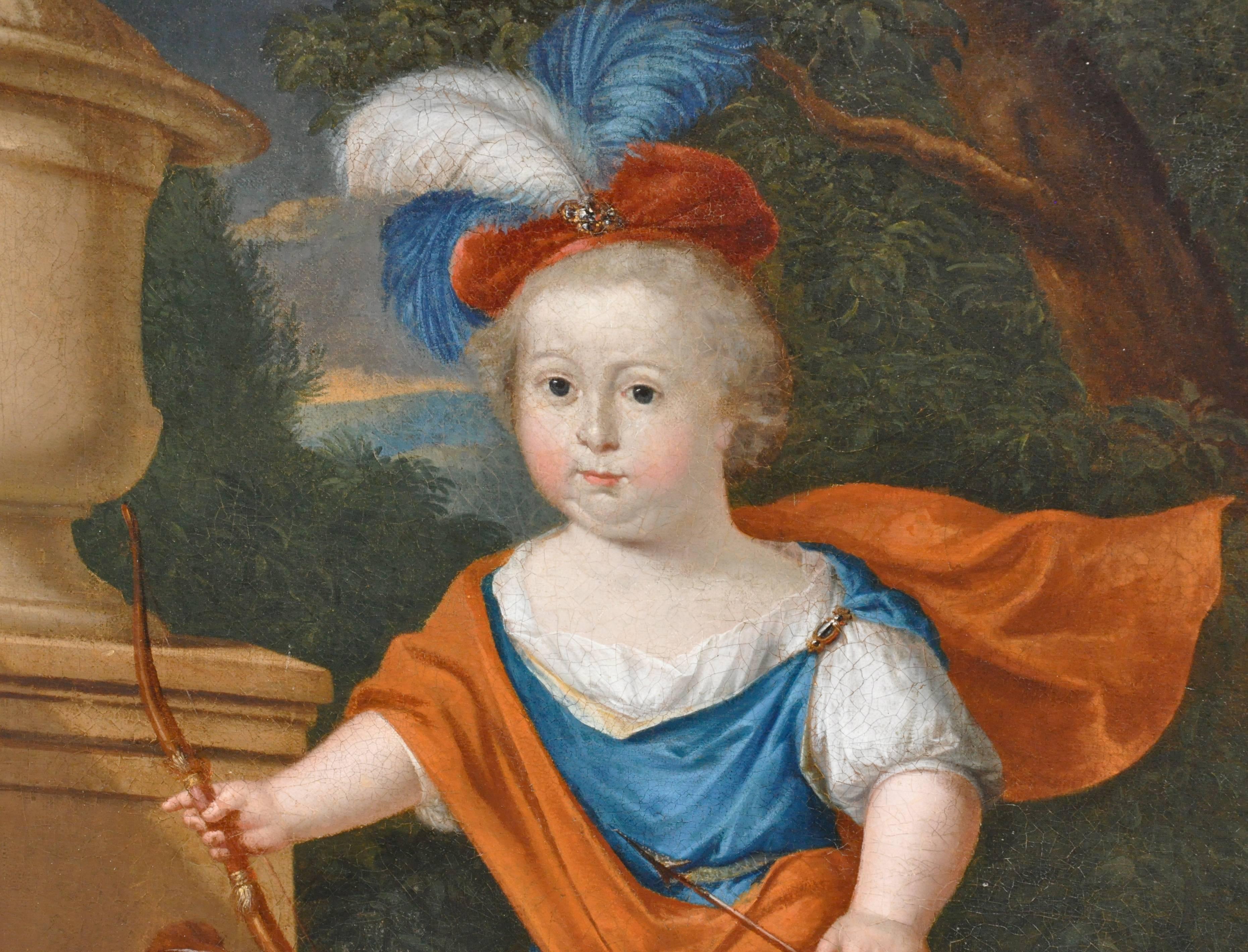 Magnifique portrait de cour de ce qui pourrait bien être le fils de Louis XIV, appelé
comme 