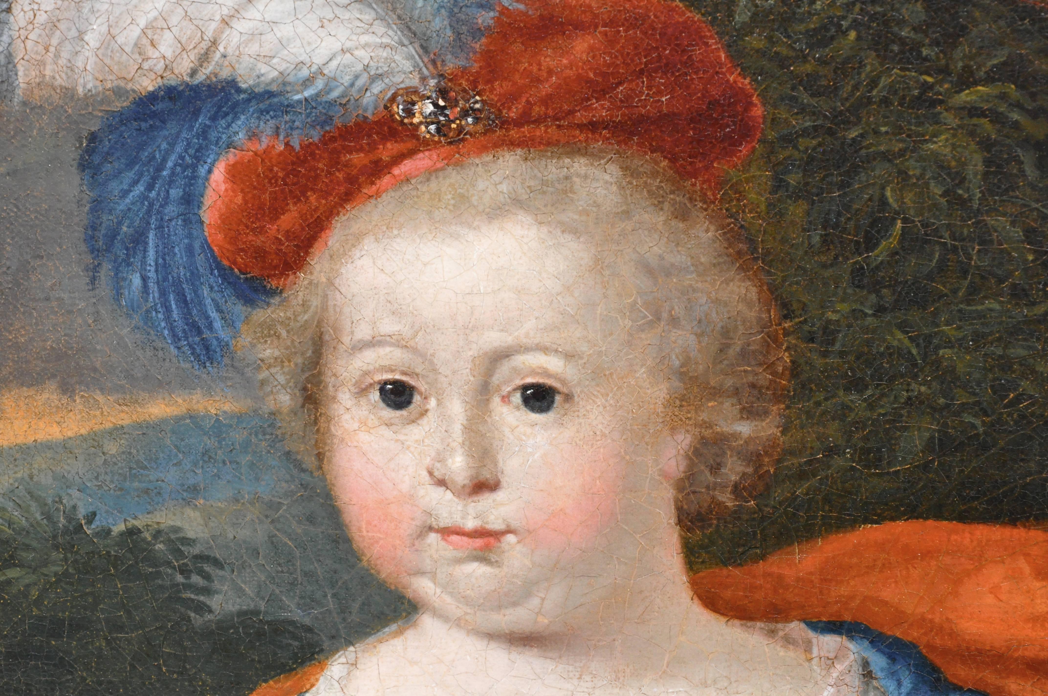 Baroque Portrait de cour baroque de la fin du 17ème siècle, probablement de « Louis, le Dauphin ». en vente