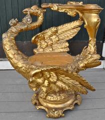 19th Century Venetian Gilt Swan Grotto Chair