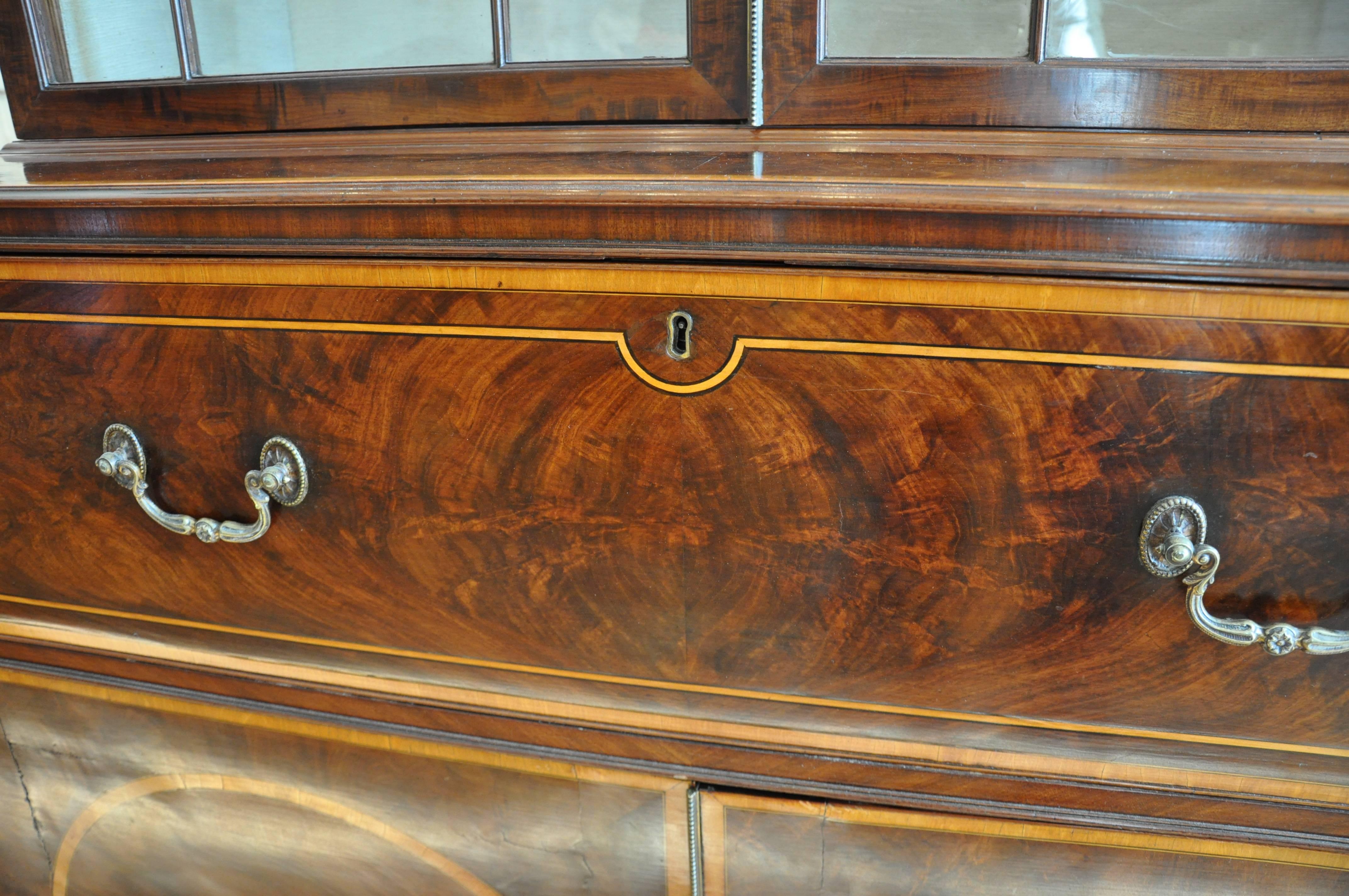 18th Century Period George III Mahogany Hepplewhite Secretary Bookcase