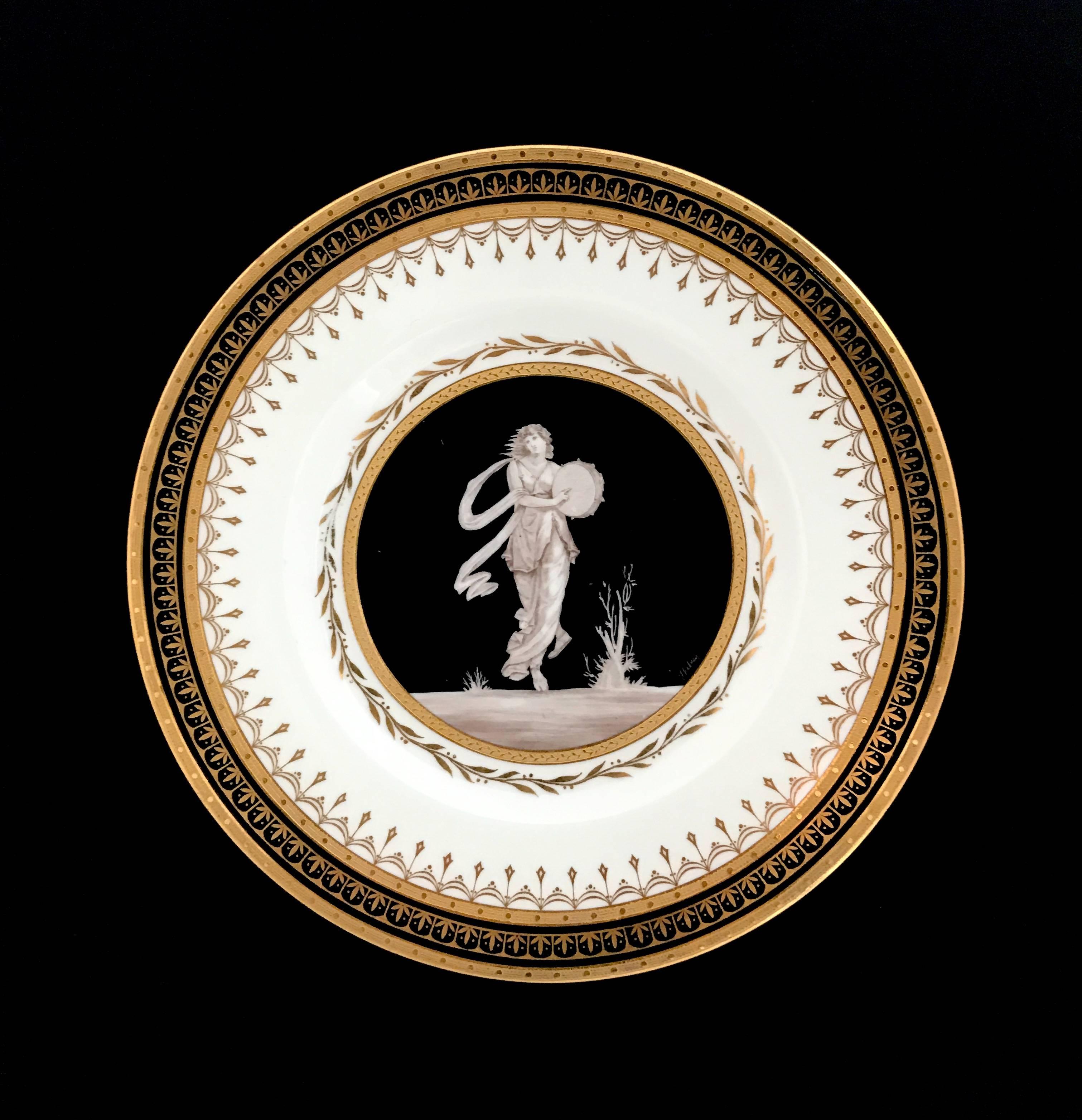Set of 12 Minton Neoclassical Porcelain Plates, circa 1929-1930 1