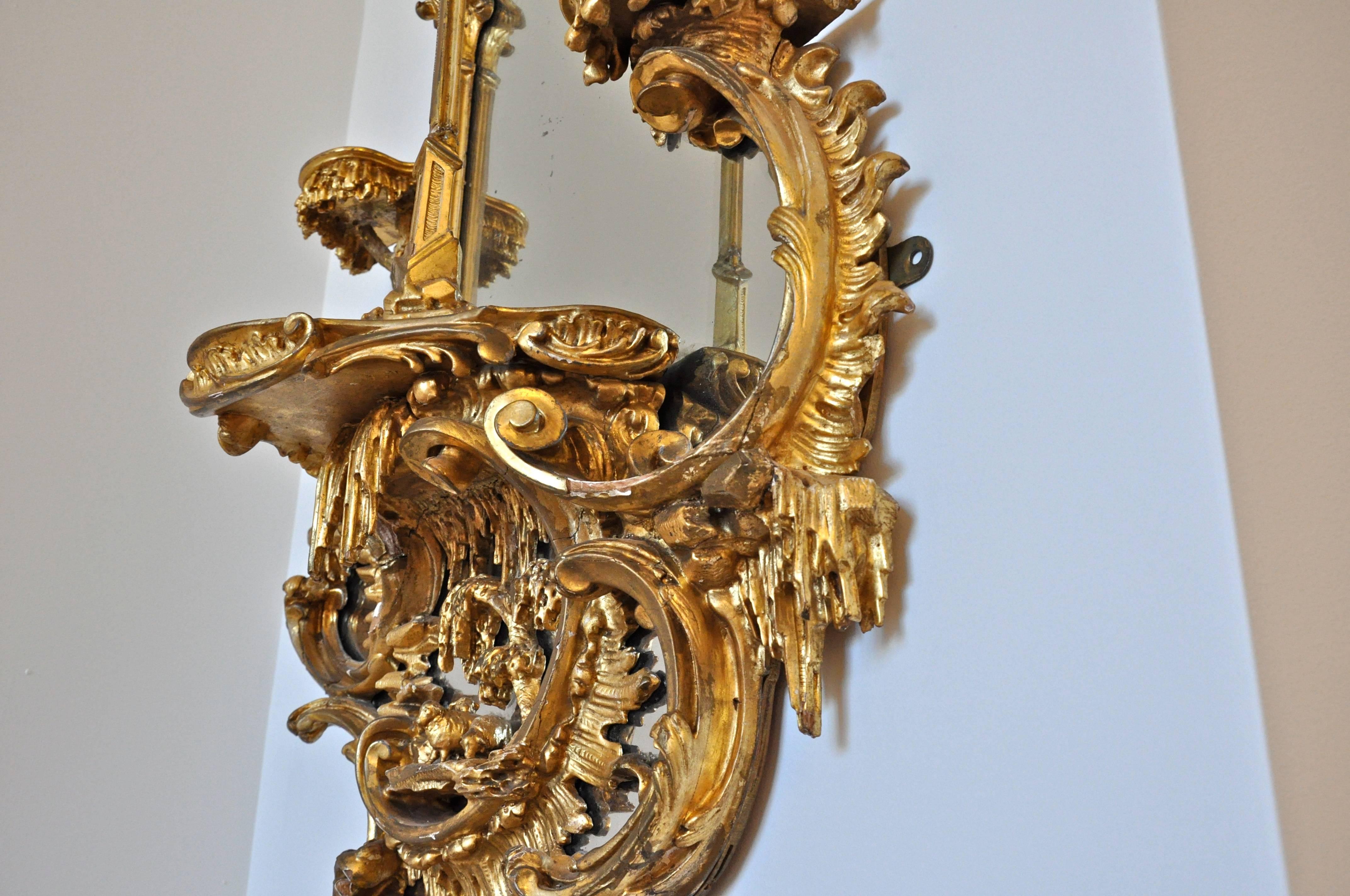 Pair of 18th Century Girandole Mirrors Attributed to Thomas Johnson For Sale 2