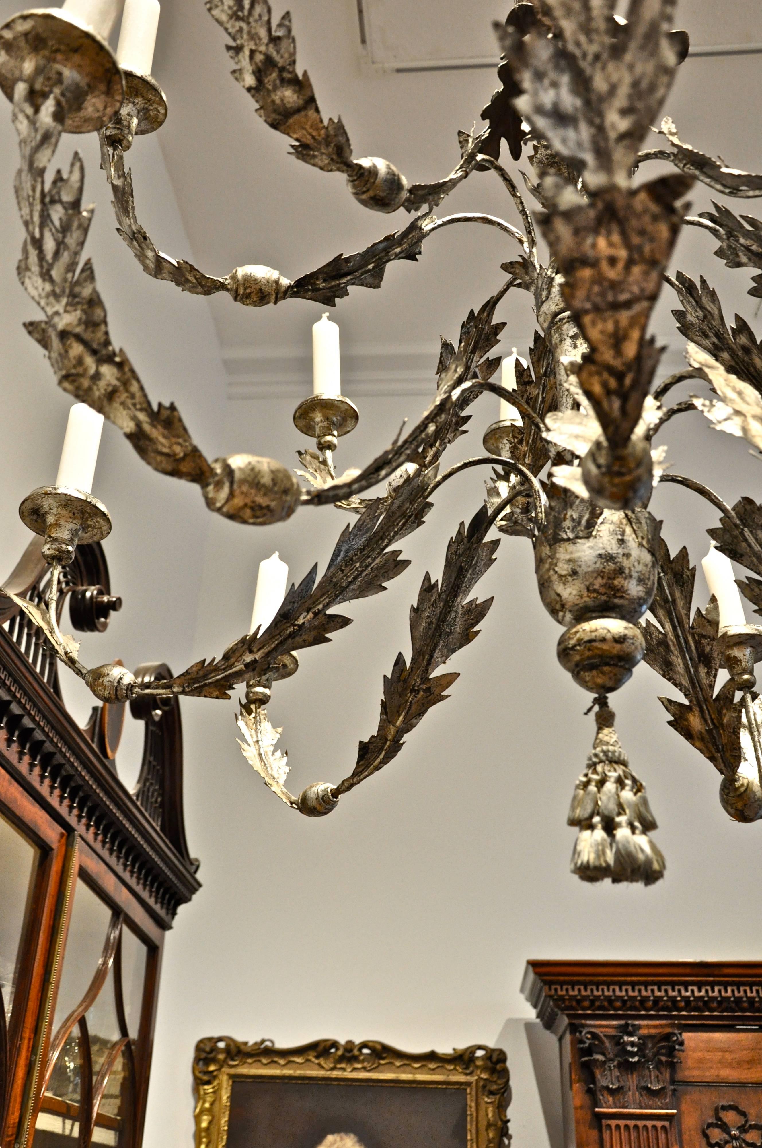 18th Century and Earlier Period 18th Century Italian Neoclassical Silver Gilt Chandelier