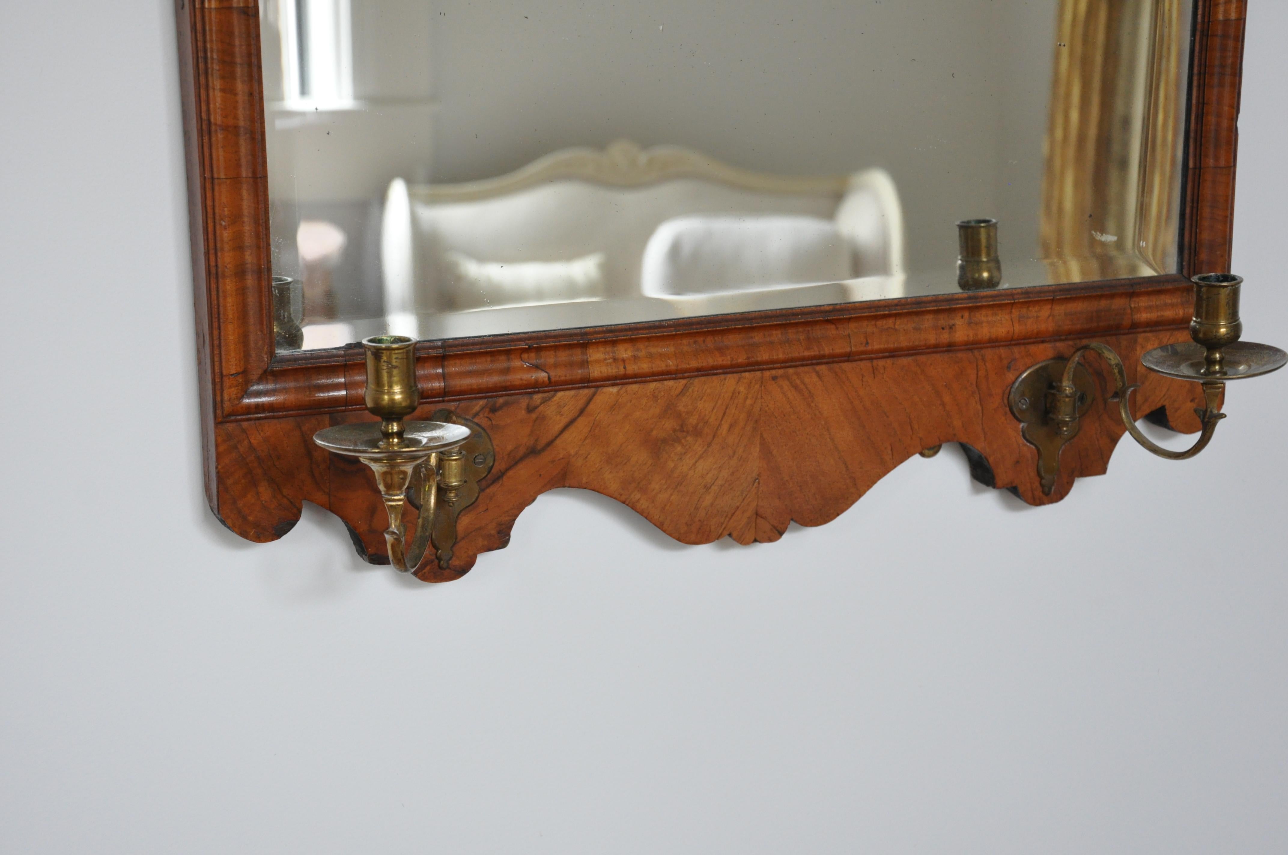 Pair of 19th Century Walnut Bevelled Mirrors in George II Style 1