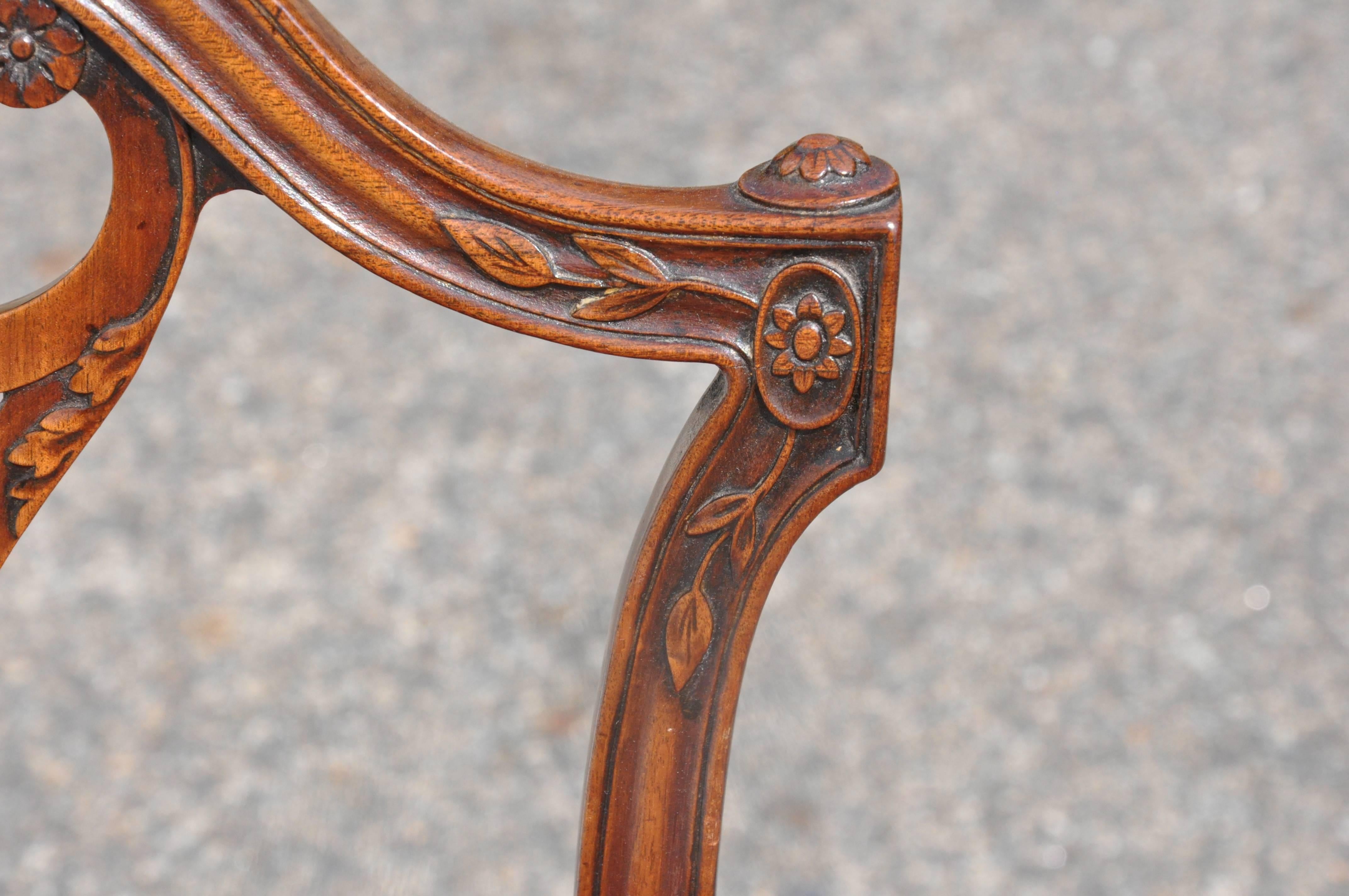 Carved Set of 12 Georgian Neoclassical Dining Chairs in Mahogany