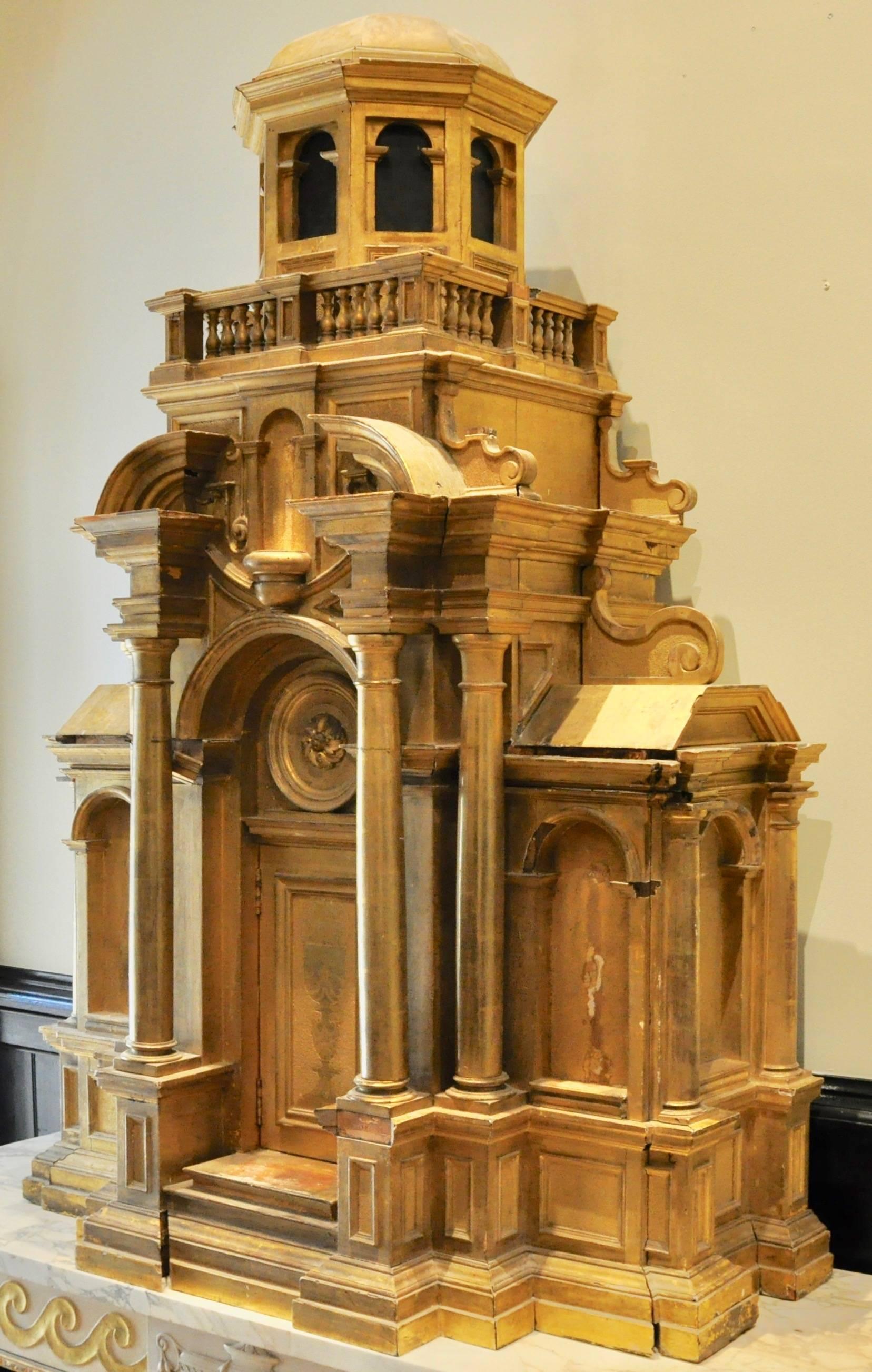 Period 18th century giltwood large-scale architectural model as a sacristy.

Restoration minor and will be completed.