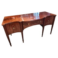 Period George III Cuban Mahogany Bowfront Sideboard of Late 18th Century