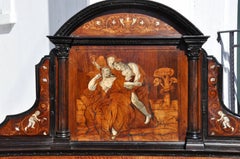 18th Century Italian Walnut Marquetry and Bone Inlaid Neoclassical Bed