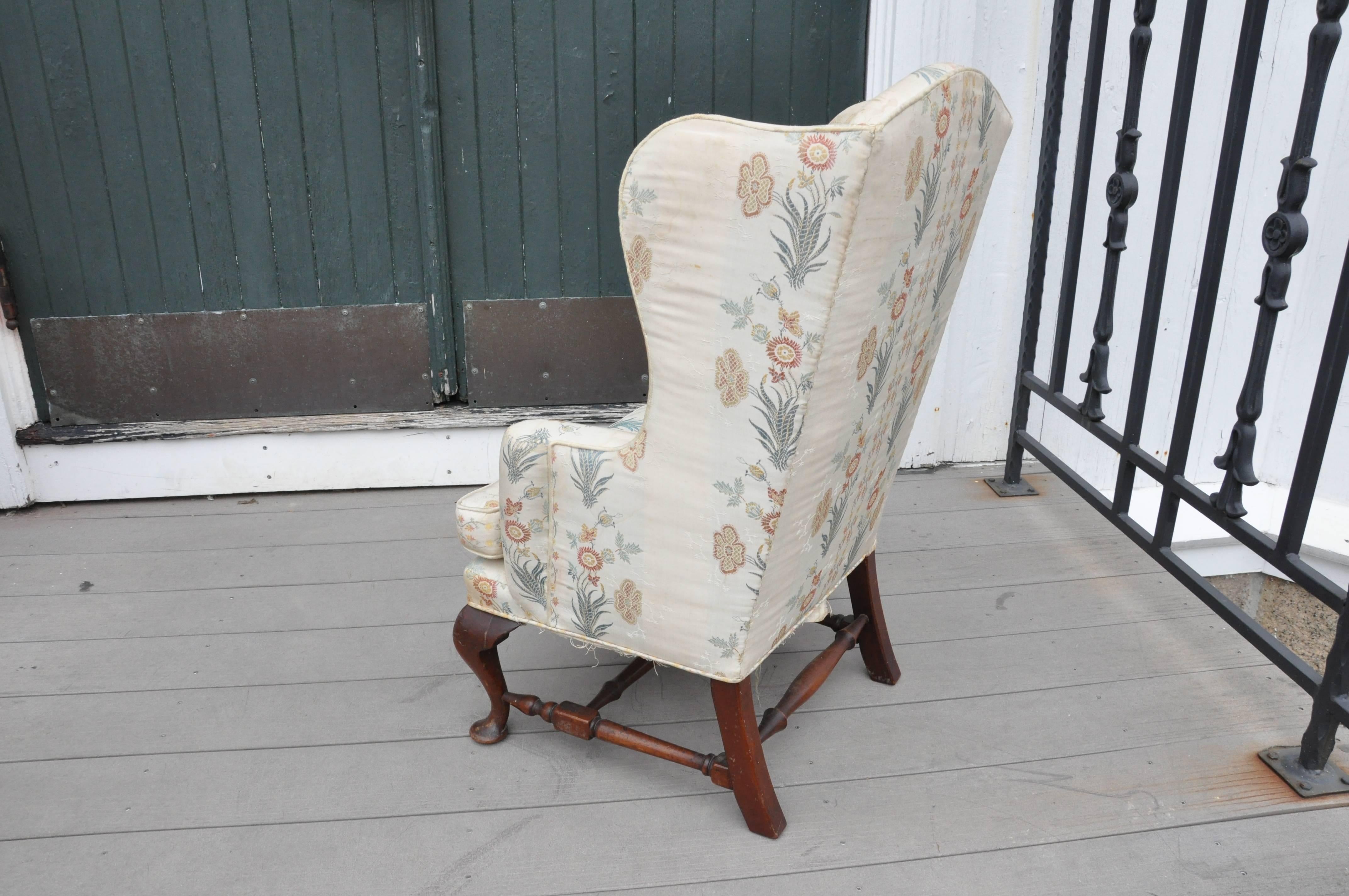 American Colonial 19th Century Diminutive or Child's Walnut Wingback Chair, American