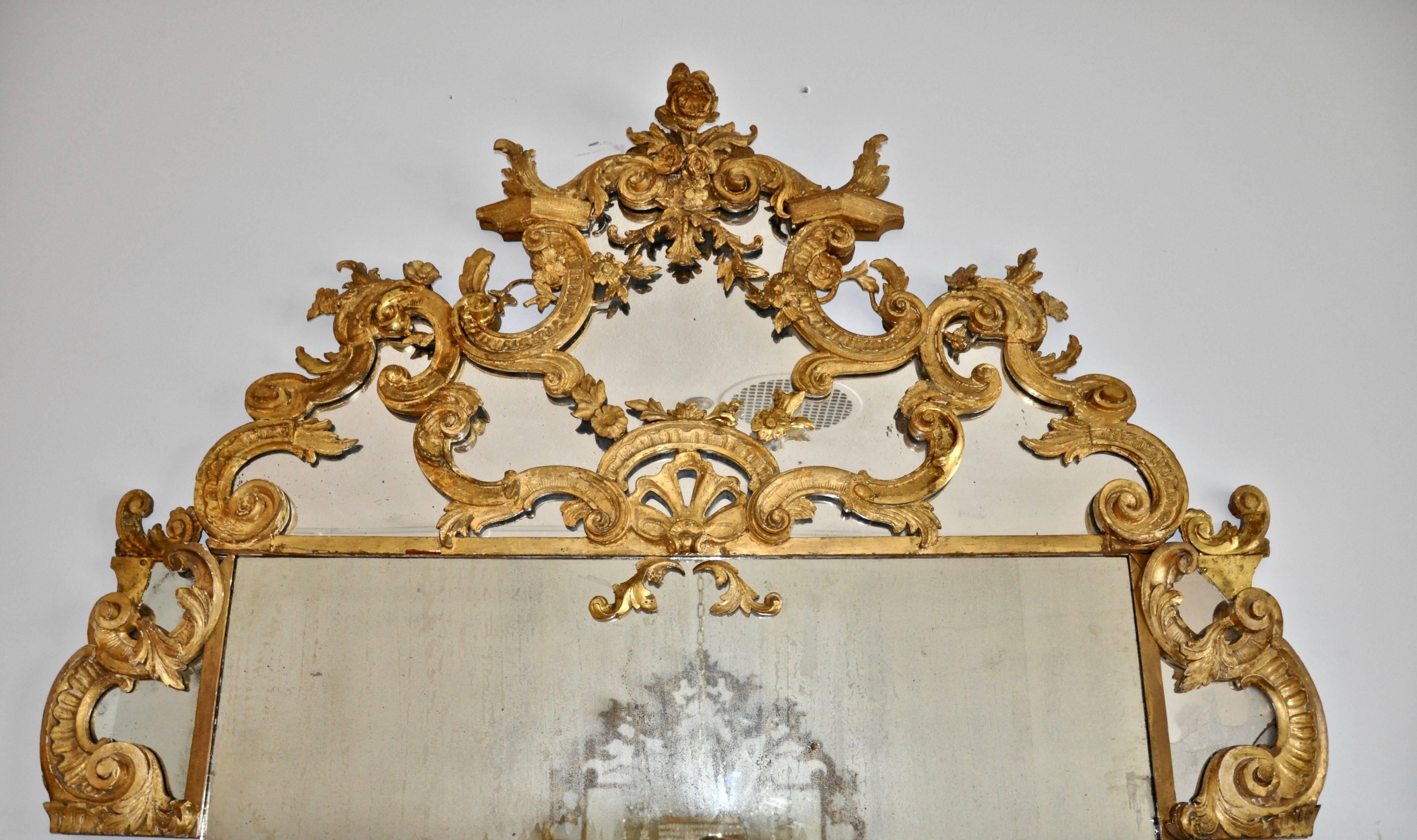 Pair of Louis XVI Gilt Wood Overdoor Mirrors
--original gilt
--Rare pair
--Restorations