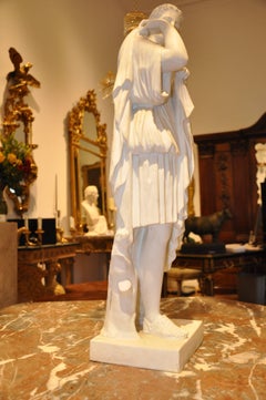 19th Century Neoclassical Bisque Porcelain Statue of Diana de Gabii by Limoges
