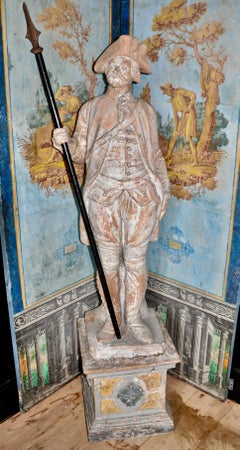 Pair of 19th Century French Terracotta Entrance Guard Statues