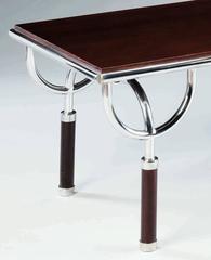 Tubular Steel and Hardwood 'Tarbo' Coffee Table