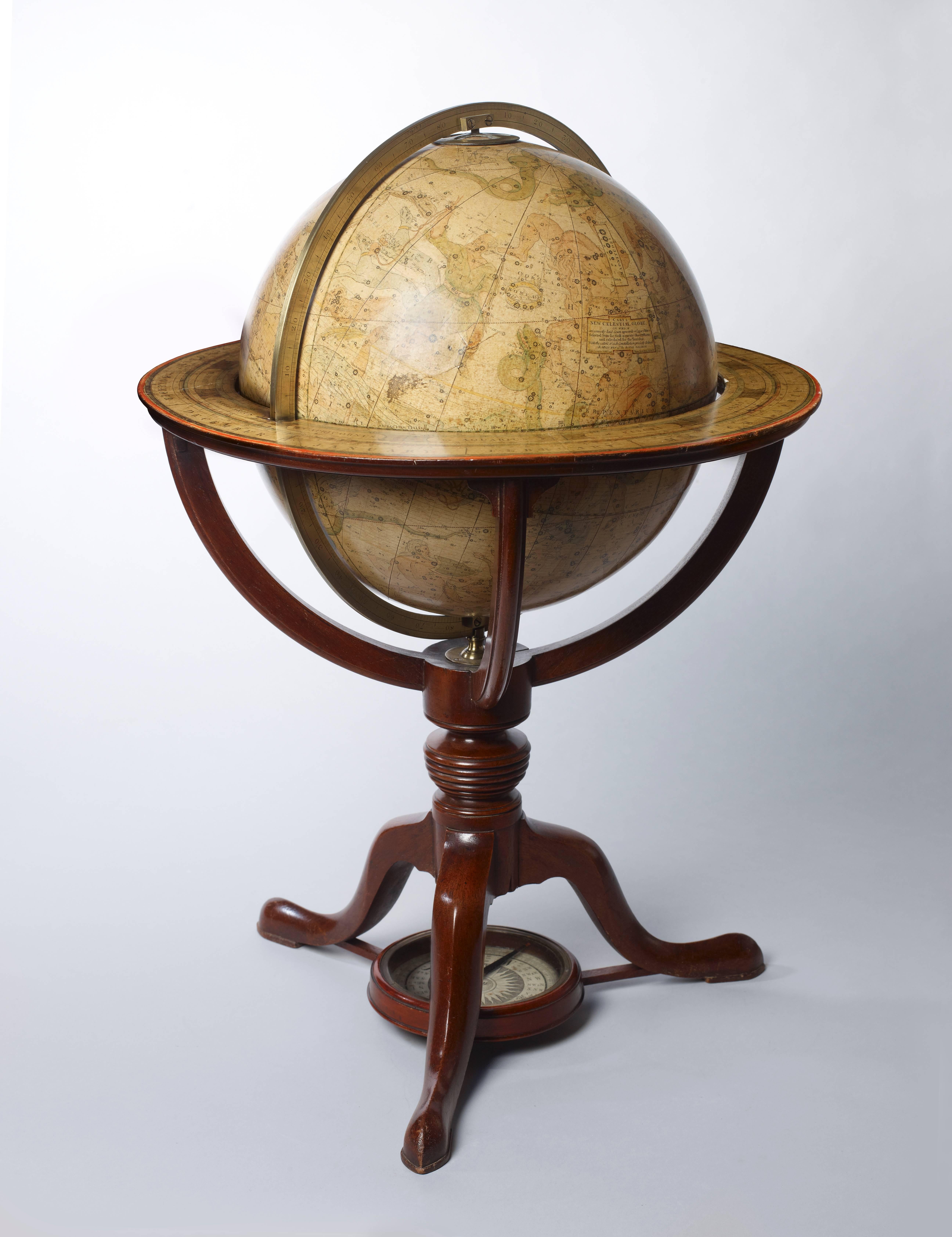 English Pair of Terrestrial and Celestial Table Globes For Sale