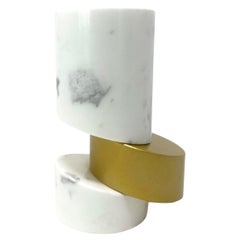 Brass, 21th Century Calacatta Oro Marble Vase