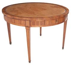 French 19th Century Directoire Round Leather Top Table