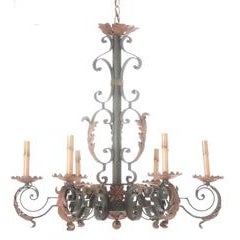 French 19th Century Painted Iron Chandelier 7