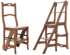 French Antique Oak Ladder Chair