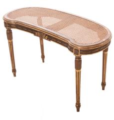 French 19th Century Gold Gilt and Cane Louis XVI Bench