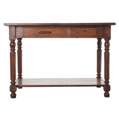 Antique French 19th Century Two-Tier Walnut Table