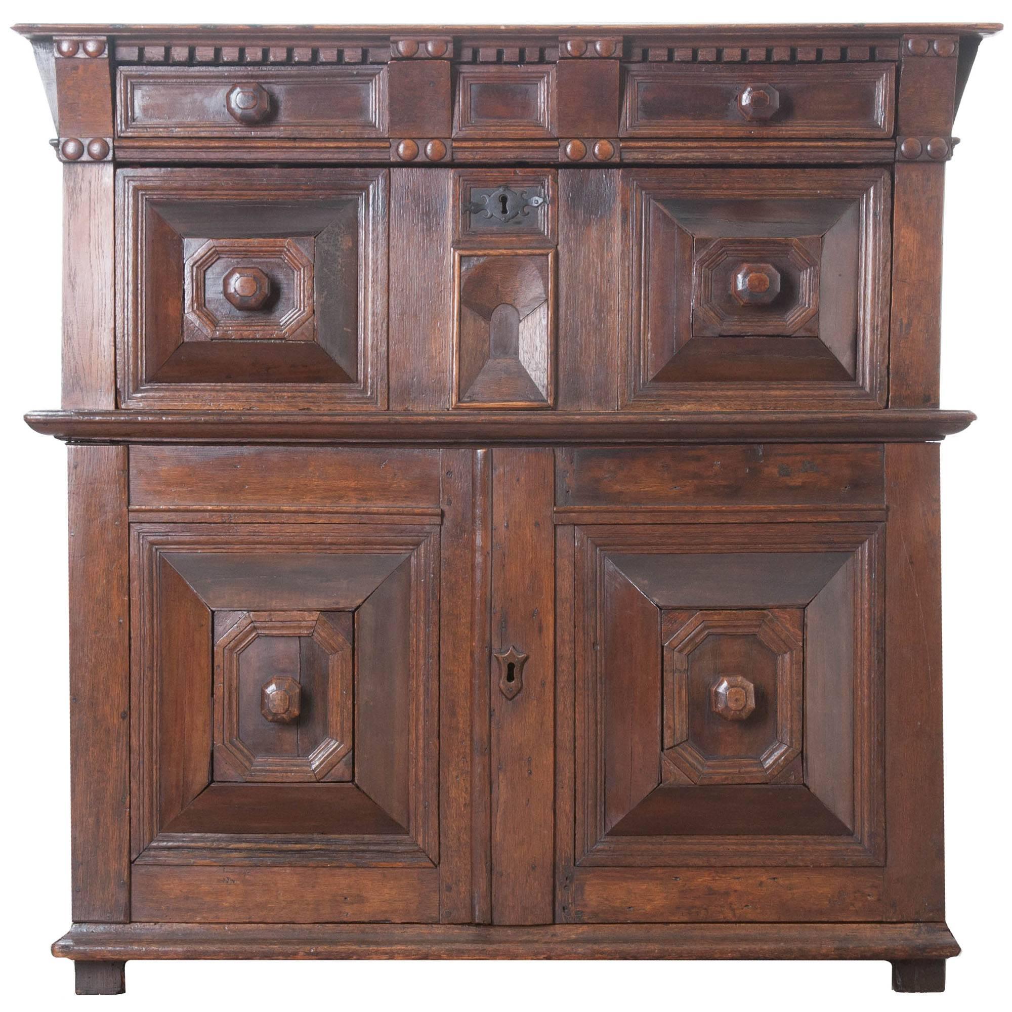 English 17th Century Charles II Oak Chest of Drawers