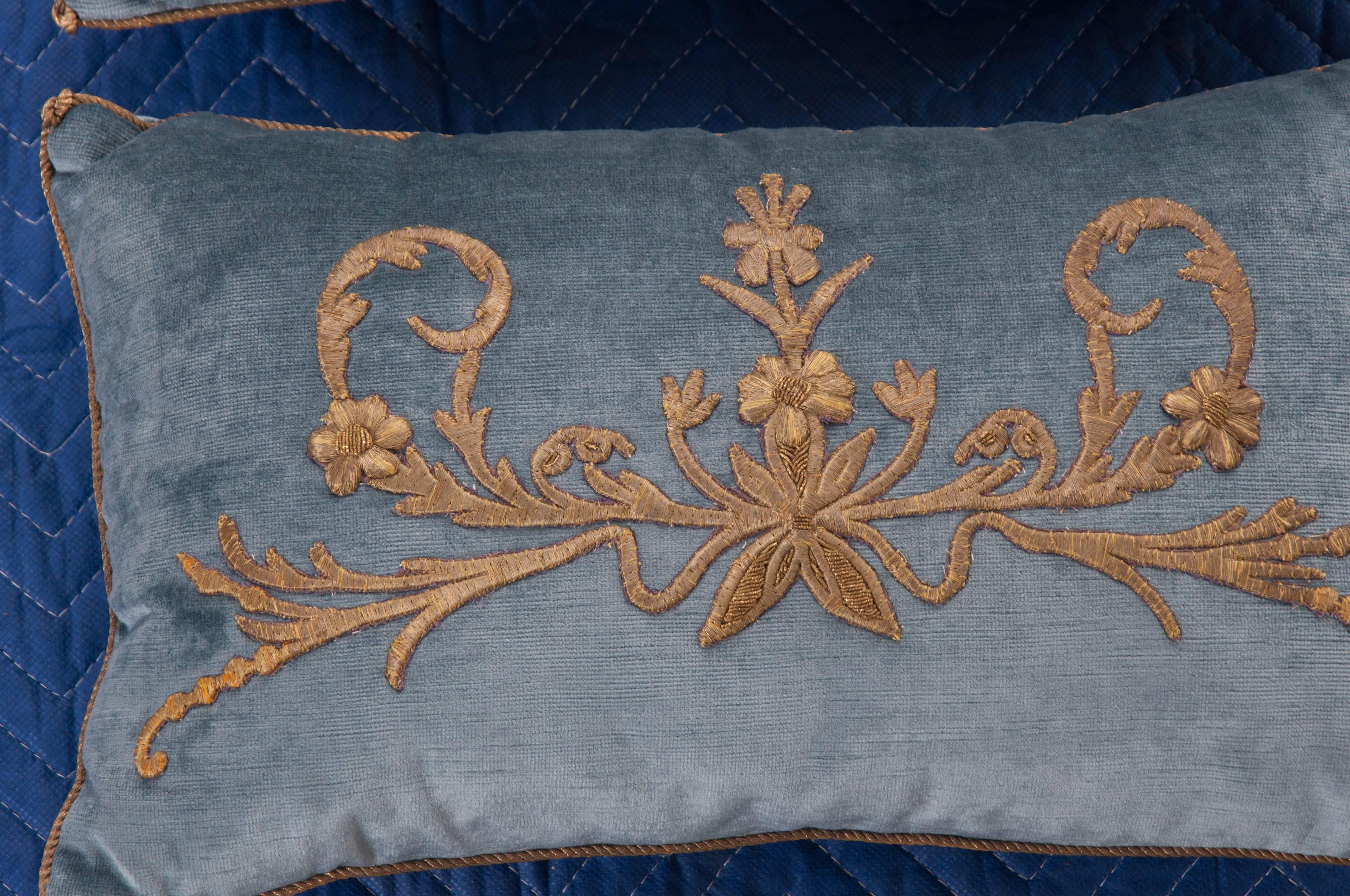 Embroidered Antique Textile Pillows by B. Viz Designs