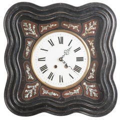 Reloj de pared francés con incrustaciones Napoleón III del siglo XIX