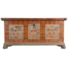 19th Century Alsatian Painted Trunk