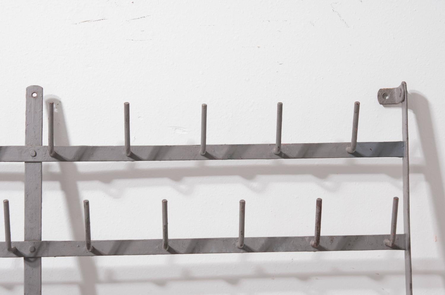 French Wall Mounted Wine Bottle Drying Rack For Sale at 1stdibs