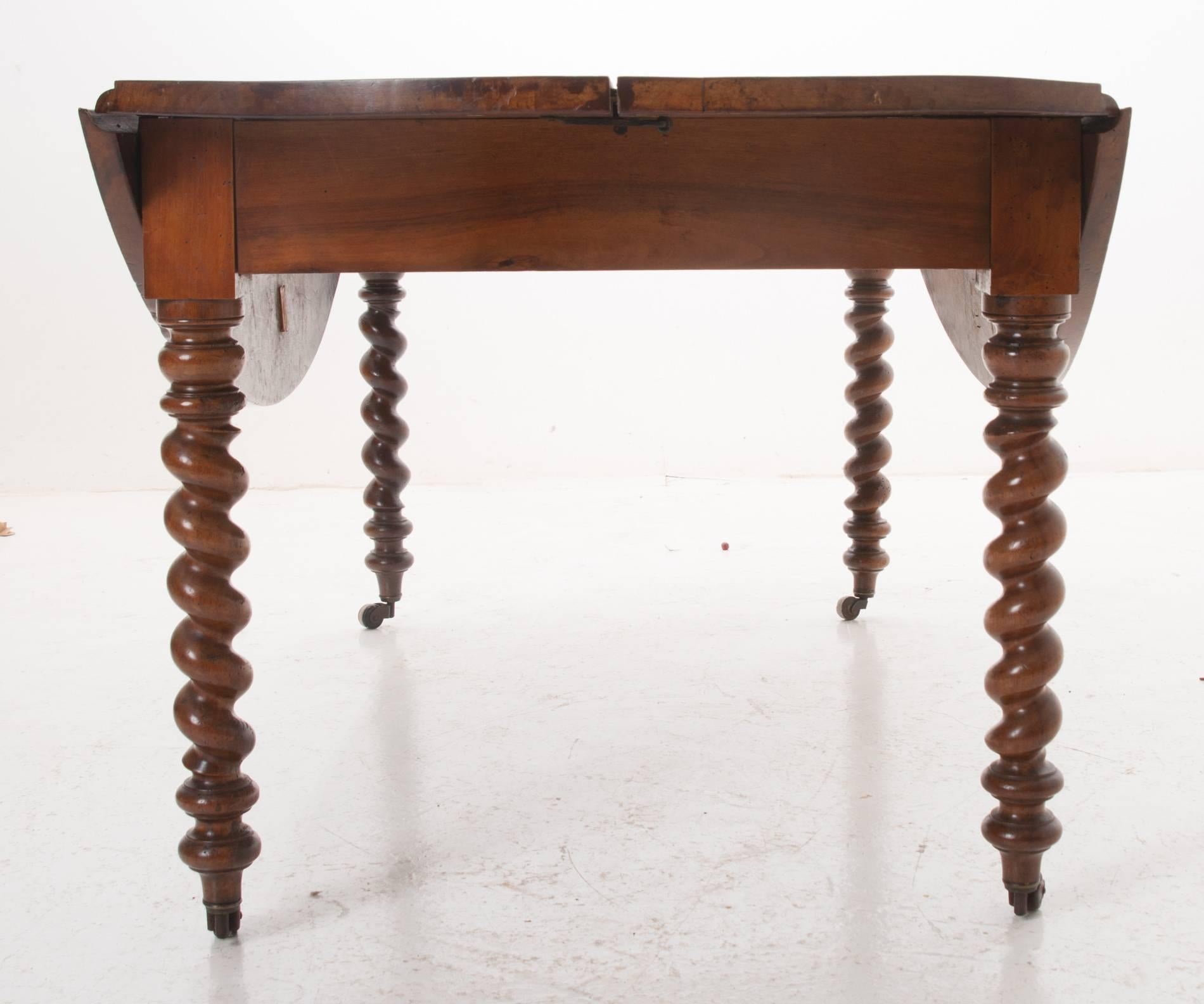 French 19th Century Cherry Drop-Leaf Table 3
