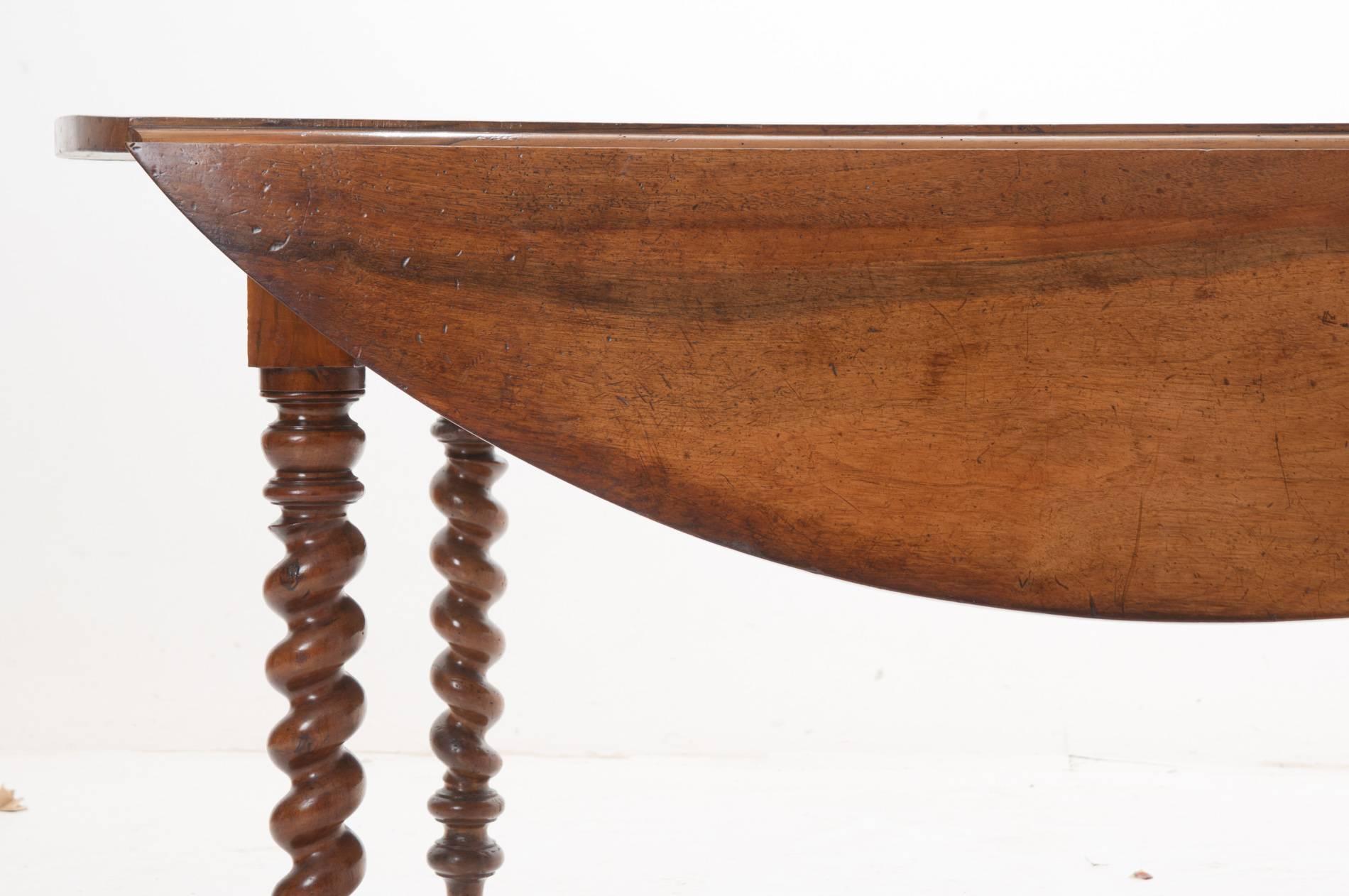 French 19th Century Cherry Drop-Leaf Table 2