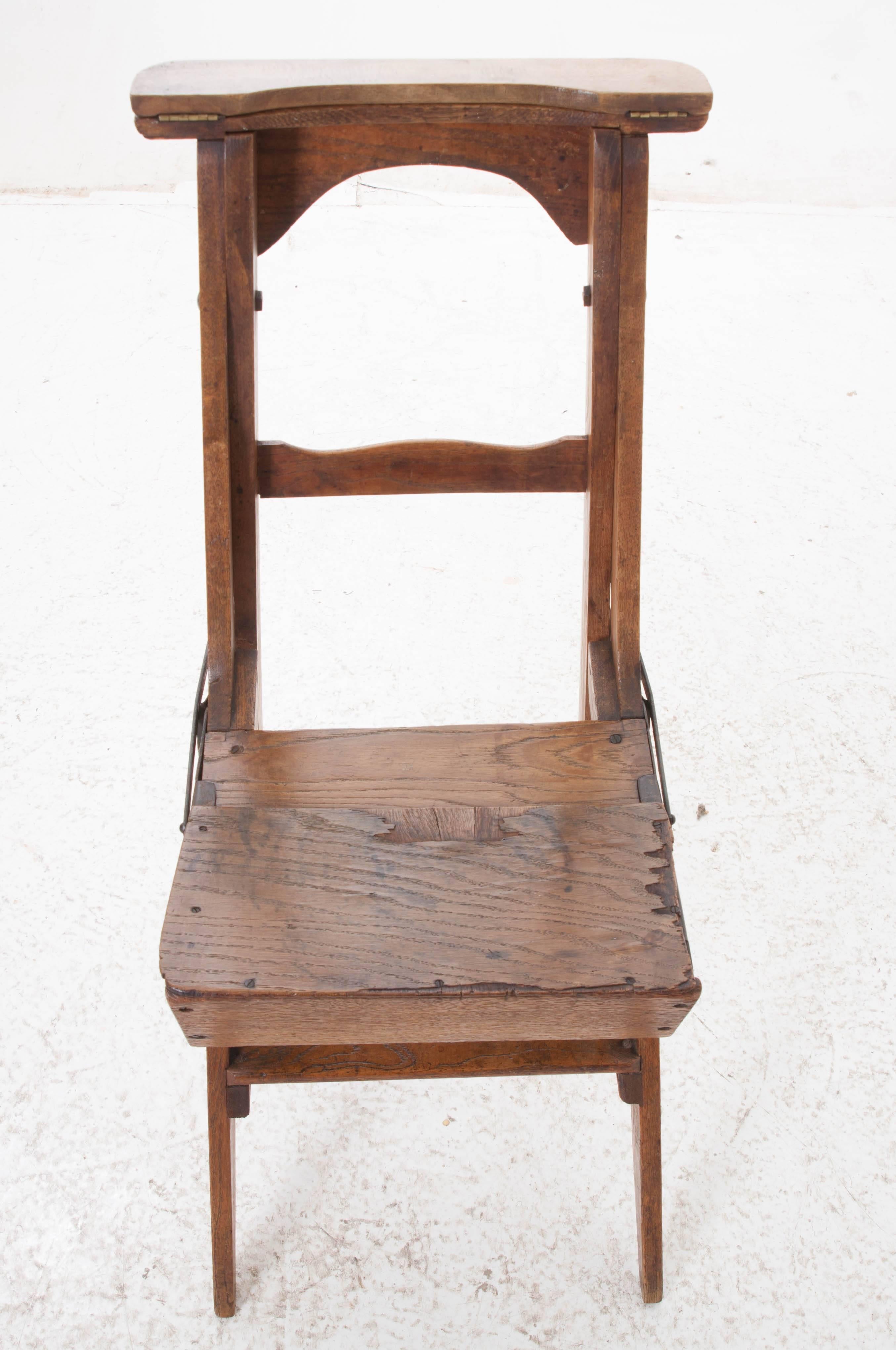 French Oak Ladder Chair In Good Condition In Baton Rouge, LA