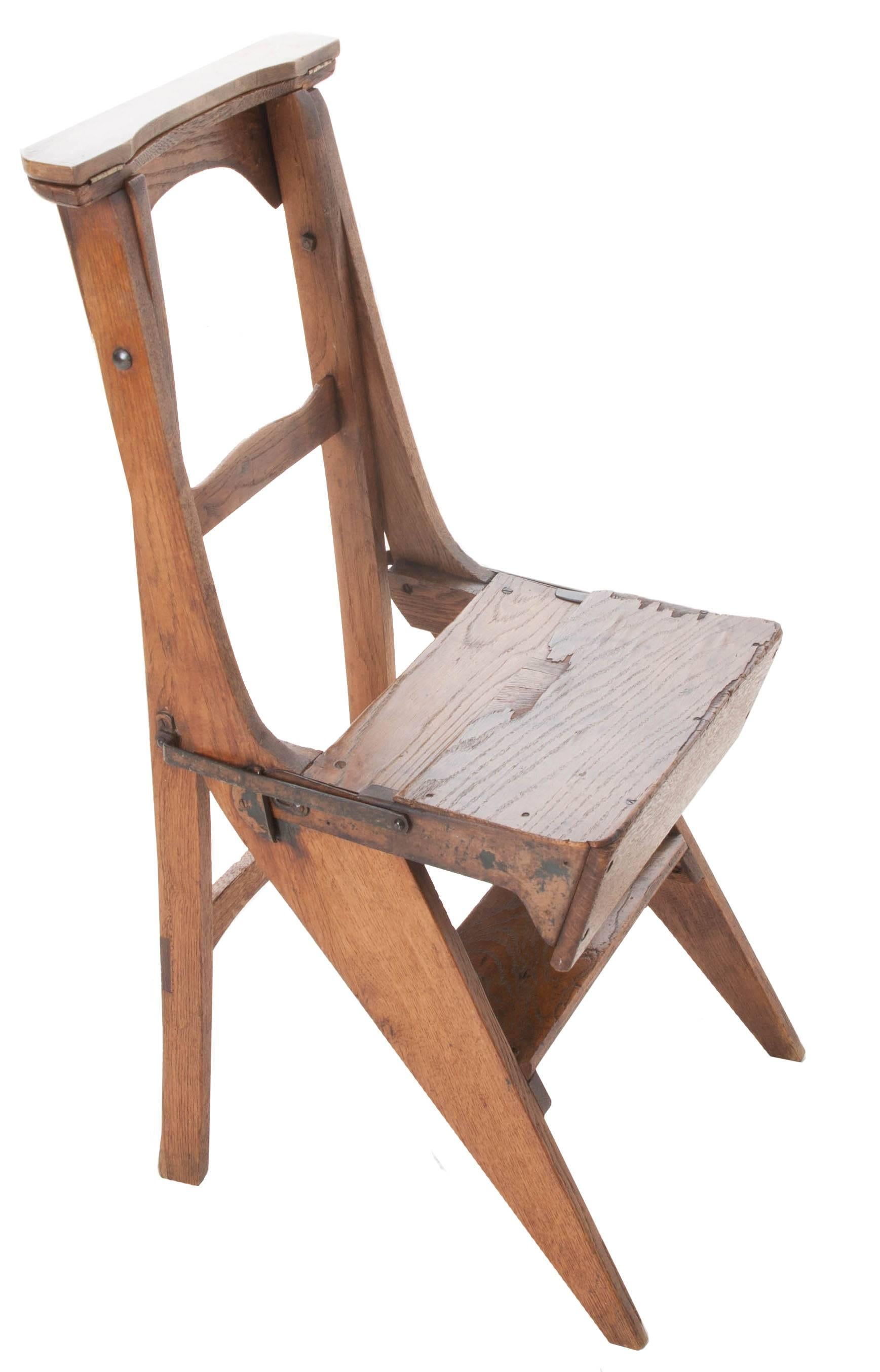 20th Century French Oak Ladder Chair