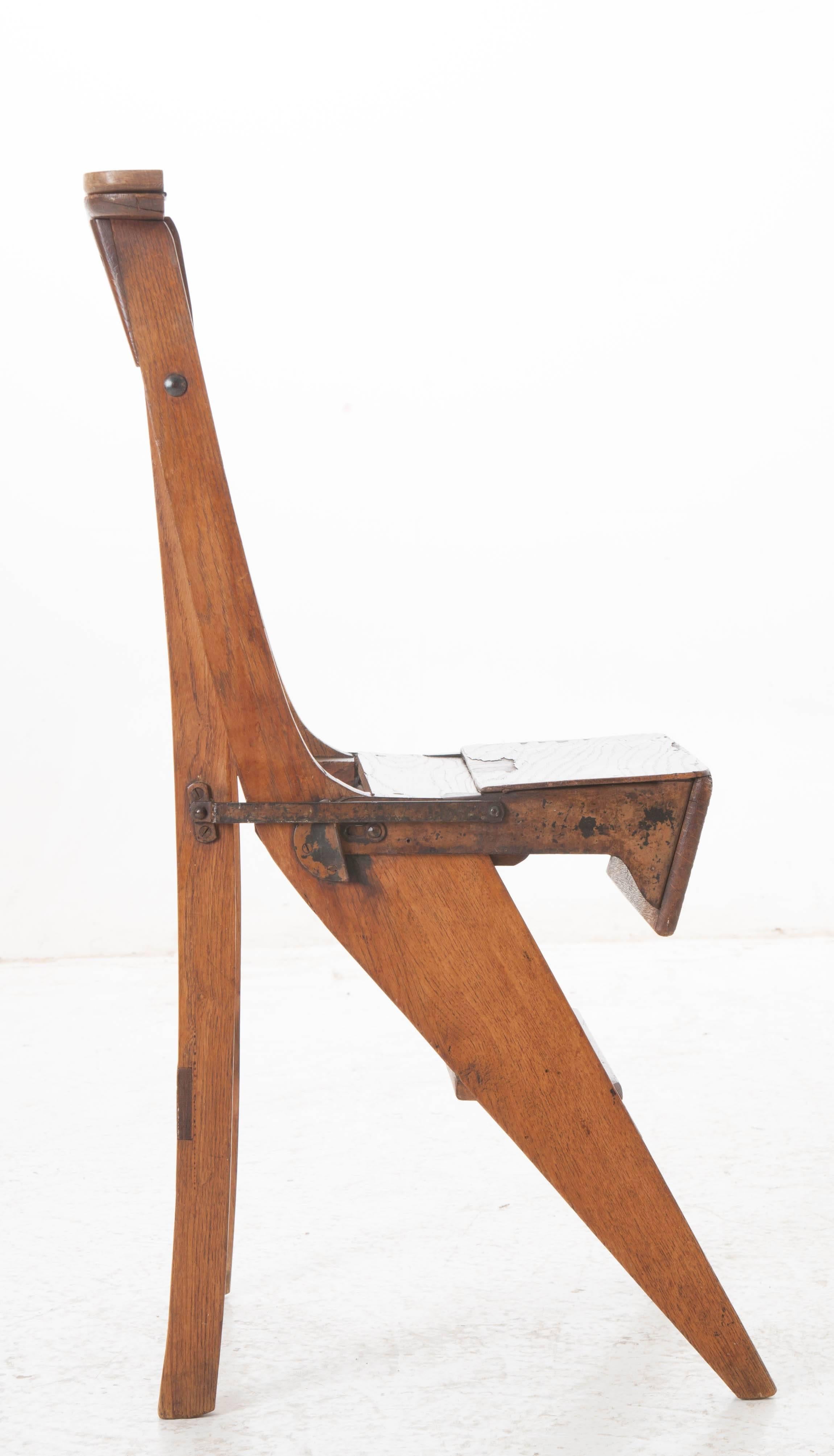 French Oak Ladder Chair 1