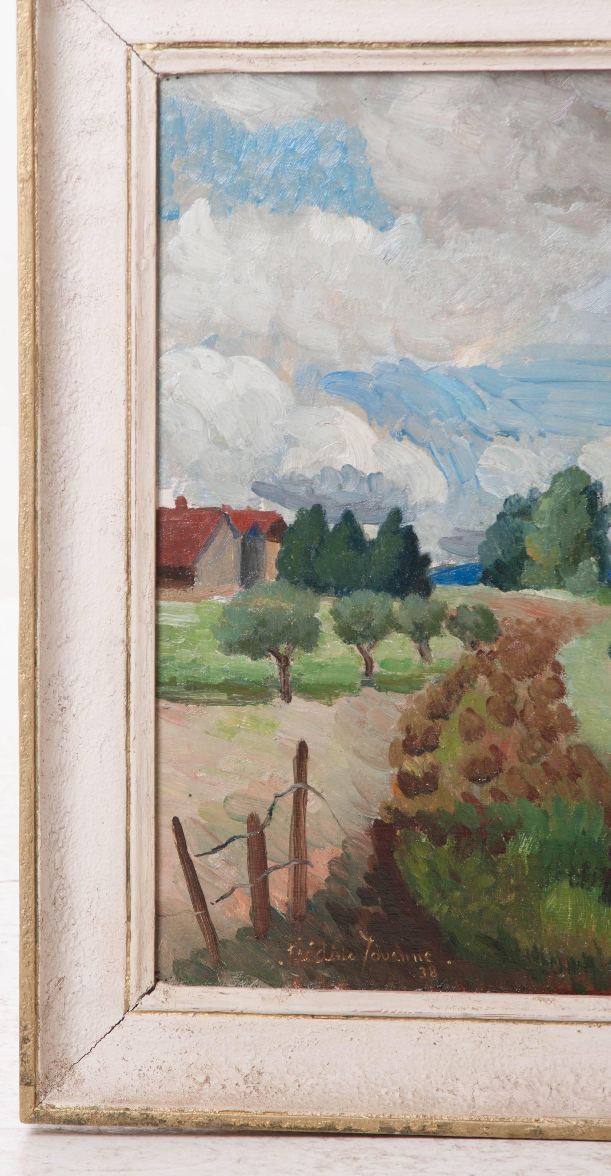 Mid-20th Century Framed Oil Landscape Painting