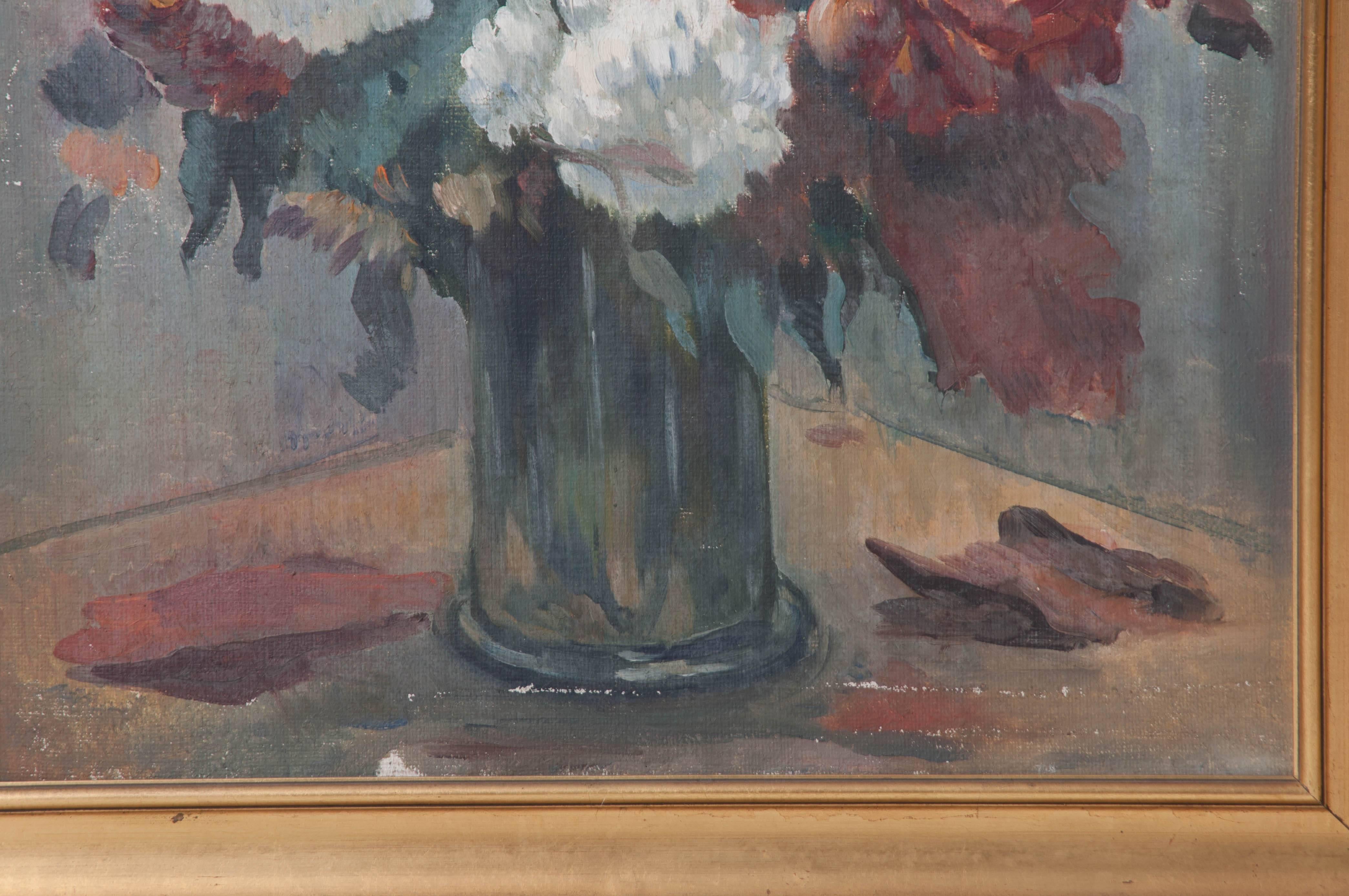 Framed Floral Oil Painting In Good Condition In Baton Rouge, LA