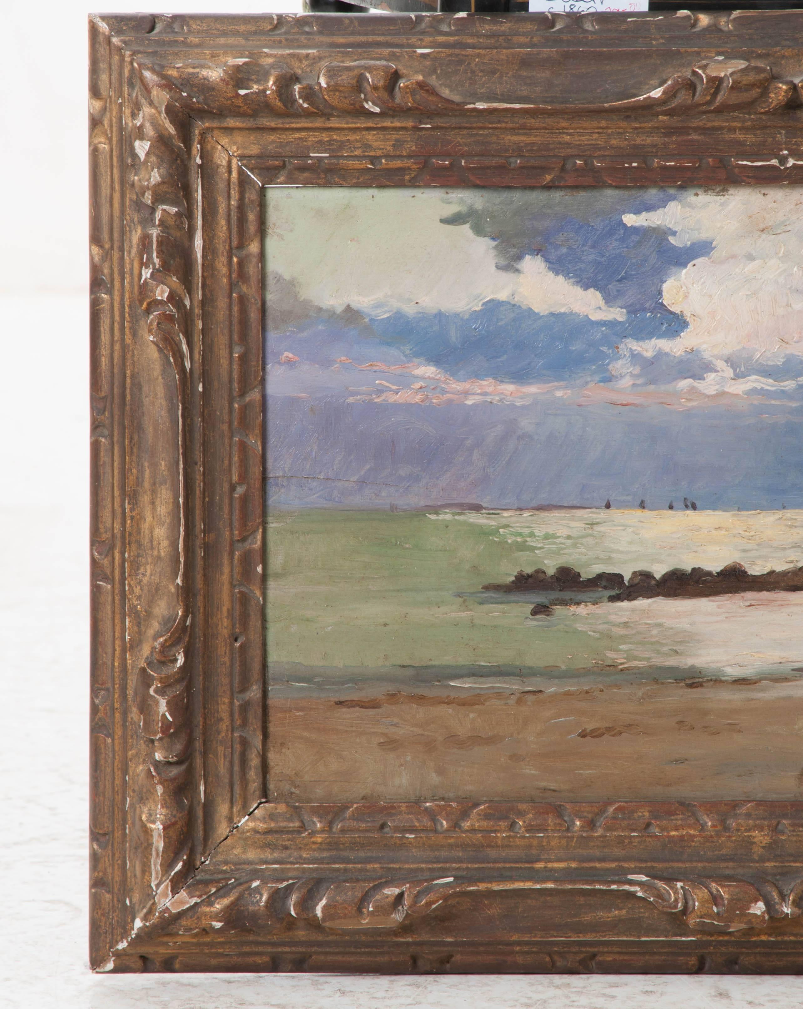 French Framed Oil Landscape Painting